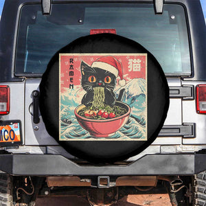 Cat Ramen Christmas Spare Tire Cover Japanese Kawaii Retro Cats Manga TS14 No hole Black Print Your Wear