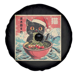 Cat Ramen Christmas Spare Tire Cover Japanese Kawaii Retro Cats Manga - Print Your Wear