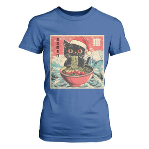 Cat Ramen Christmas T Shirt For Women Japanese Kawaii Retro Cats Manga TS14 Royal Blue Print Your Wear