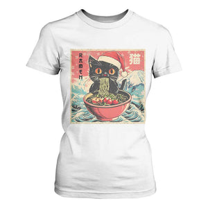 Cat Ramen Christmas T Shirt For Women Japanese Kawaii Retro Cats Manga TS14 White Print Your Wear
