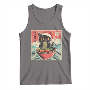 Cat Ramen Christmas Tank Top Japanese Kawaii Retro Cats Manga TS14 Deep Heather Print Your Wear