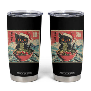 Cat Ramen Christmas Tumbler Cup Japanese Kawaii Retro Cats Manga TS14 Black Print Your Wear