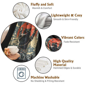 Japanese Cat Christmas Throw Blanket Funny Kitten Kitty Cat Lover TS14 Print Your Wear