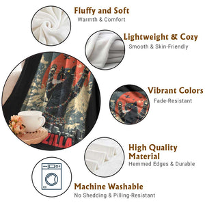 Catzilla Christmas Throw Blanket Japanese Cat Lover Kitty TS14 Print Your Wear