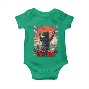 Catzilla Christmas Baby Onesie Japanese Cat Lover Kitty TS14 Irish Green Print Your Wear