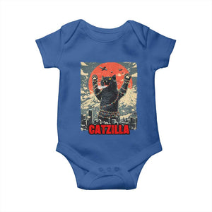 Catzilla Christmas Baby Onesie Japanese Cat Lover Kitty TS14 Royal Blue Print Your Wear