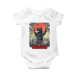 Catzilla Christmas Baby Onesie Japanese Cat Lover Kitty TS14 White Print Your Wear