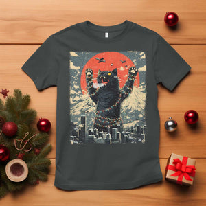 Japanese Cat Christmas T Shirt Funny Kitten Kitty Cat Lover TS14 Dark Heather Print Your Wear