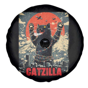 Catzilla Christmas Spare Tire Cover Japanese Cat Lover Kitty - Print Your Wear