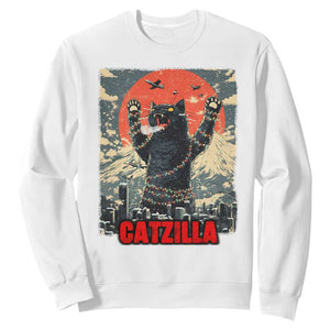 Catzilla Christmas Sweatshirt Japanese Cat Lover Kitty TS14 White Print Your Wear