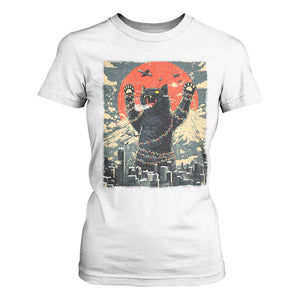 Japanese Cat Christmas T Shirt For Women Funny Kitten Kitty Cat Lover TS14 White Print Your Wear