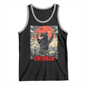 Catzilla Christmas Tank Top Japanese Cat Lover Kitty TS14 Black Athletic Heather Print Your Wear