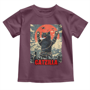 Catzilla Christmas Toddler T Shirt Japanese Cat Lover Kitty TS14 Maroon Print Your Wear