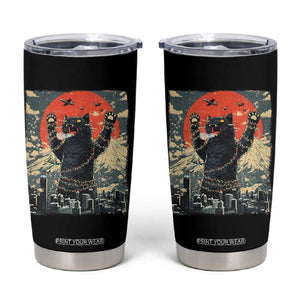 Japanese Cat Christmas Tumbler Cup Funny Kitten Kitty Cat Lover TS14 Black Print Your Wear