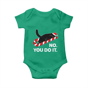 Funny Lazy Cat Christmas Baby Onesie No You Do It TS14 Irish Green Print Your Wear