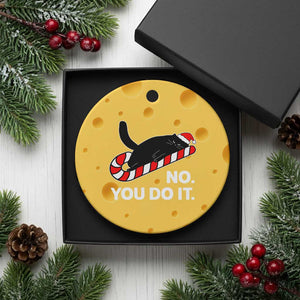 Funny Lazy Cat Christmas Ceramic Ornament No You Do It TS14 1pc Yellow Cheese Print Your Wear