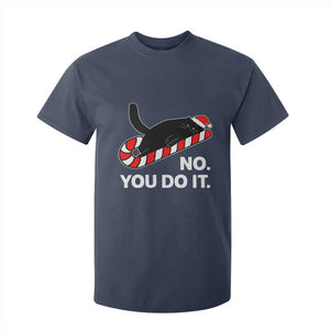 Funny Lazy Cat Christmas T Shirt For Kid No You Do It TS14 Navy Print Your Wear