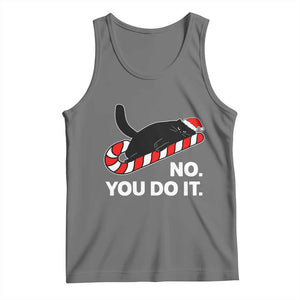 Funny Lazy Cat Christmas Tank Top No You Do It TS14 Black Heather Print Your Wear