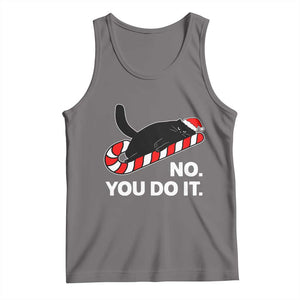 Funny Lazy Cat Christmas Tank Top No You Do It TS14 Deep Heather Print Your Wear