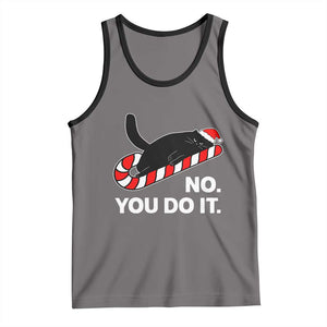 Funny Lazy Cat Christmas Tank Top No You Do It TS14 Deep Heather Black Print Your Wear