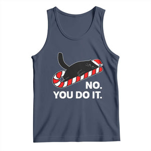Funny Lazy Cat Christmas Tank Top No You Do It TS14 Navy Print Your Wear