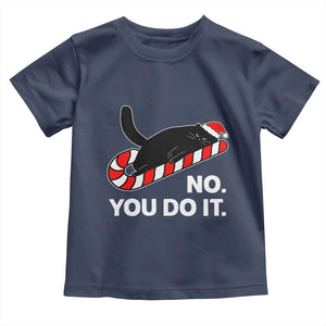 Funny Lazy Cat Christmas Toddler T Shirt No You Do It TS14 Navy Print Your Wear
