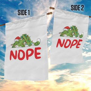 Funny Lazy Cat Christmas Garden Flag Nope Not Today TS14 Print Your Wear