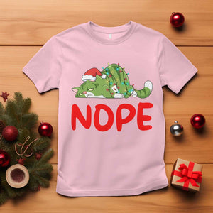 Funny Lazy Cat Christmas T Shirt Nope Not Today TS14 Light Pink Print Your Wear