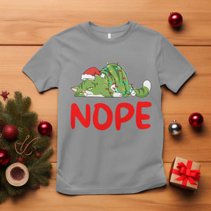 Funny Lazy Cat Christmas T Shirt Nope Not Today TS14 Sport Gray Print Your Wear