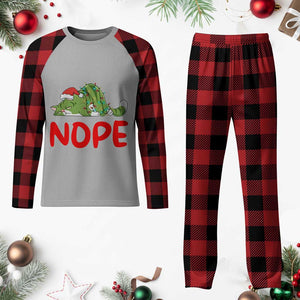 Funny Lazy Cat Christmas Plaid Pajama Set Nope Not Today TS14 Buffalo Plaid Print Your Wear