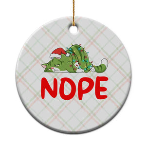 Funny Lazy Cat Christmas Ceramic Ornament Nope Not Today TS14 1pc Christmas Plaid Print Your Wear