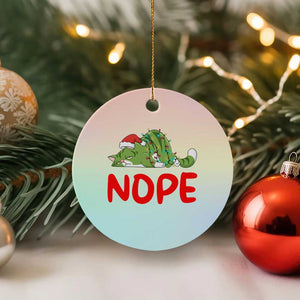 Funny Lazy Cat Christmas Ceramic Ornament Nope Not Today TS14 1pc Pastel Print Your Wear