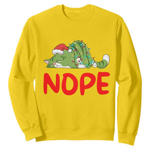 Funny Lazy Cat Christmas Sweatshirt Nope Not Today TS14 Daisy Print Your Wear
