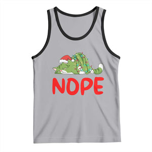 Funny Lazy Cat Christmas Tank Top Nope Not Today TS14 Athletic Heather Black Print Your Wear