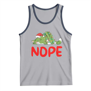 Funny Lazy Cat Christmas Tank Top Nope Not Today TS14 Athletic Heather Navy Print Your Wear