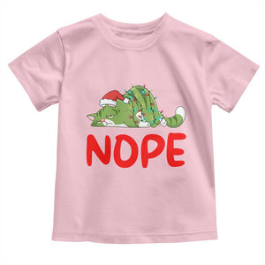 Funny Lazy Cat Christmas Toddler T Shirt Nope Not Today TS14 Light Pink Print Your Wear