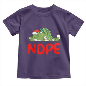 Funny Lazy Cat Christmas Toddler T Shirt Nope Not Today TS14 Purple Print Your Wear