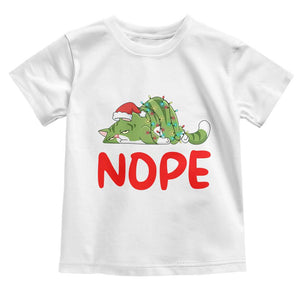 Funny Lazy Cat Christmas Toddler T Shirt Nope Not Today TS14 White Print Your Wear