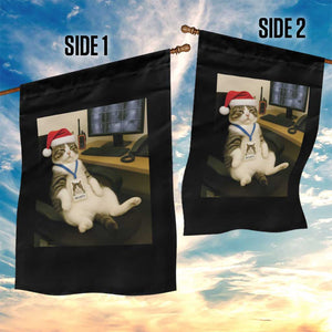 Funny Cat Christmas Garden Flag Night Time Security Guard TS14 Print Your Wear