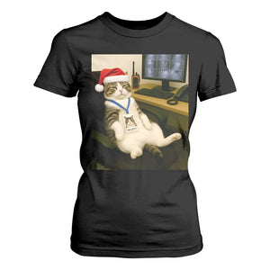 Funny Cat Christmas T Shirt For Women Night Time Security Guard TS14 Black Print Your Wear