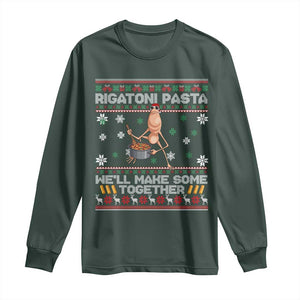Marcus The Worm Christmas Meme Long Sleeve Shirt Rigatoni Pasta We Will Make Some Together TS14 Dark Forest Green Print Your Wear