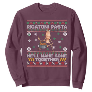 Marcus The Worm Christmas Meme Sweatshirt Rigatoni Pasta We Will Make Some Together TS14 Maroon Print Your Wear