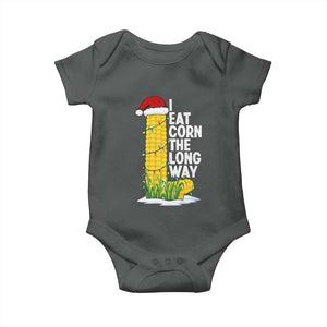I Eat Corn The Long Way Baby Onesie Funny Corn Adult Humor Christmas TS14 Dark Heather Print Your Wear