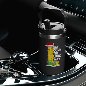 I Eat Corn The Long Way Flip Straw Tumbler Funny Corn Adult Humor Christmas TS14 Print Your Wear