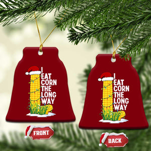 I Eat Corn The Long Way Ceramic Ornament Funny Corn Adult Humor Christmas TS14 Print Your Wear