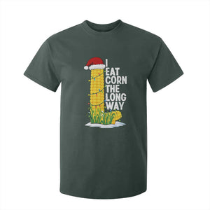 I Eat Corn The Long Way T Shirt For Kid Funny Corn Adult Humor Christmas TS14 Dark Forest Green Print Your Wear