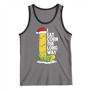 I Eat Corn The Long Way Tank Top Funny Corn Adult Humor Christmas TS14 Deep Heather Black Print Your Wear