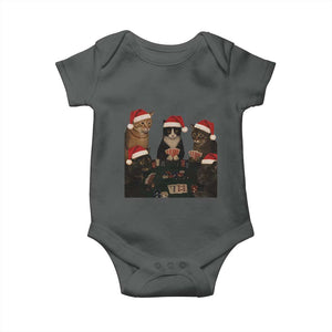 Poker Cats Christmas Meme Shirt Baby Onesie Funny Gambling Cat TS14 Dark Heather Print Your Wear