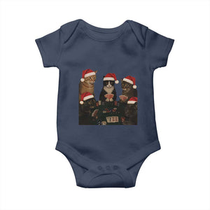 Poker Cats Christmas Meme Shirt Baby Onesie Funny Gambling Cat TS14 Navy Print Your Wear