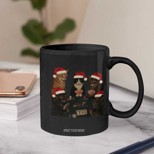 Poker Cats Christmas Meme Shirt Coffee Mug Funny Gambling Cat TS14 Print Your Wear